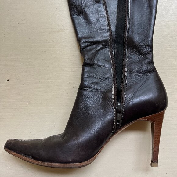 Kenneth Cole NY Point Break II Leather Stiletto boots - Picture 9 of 10